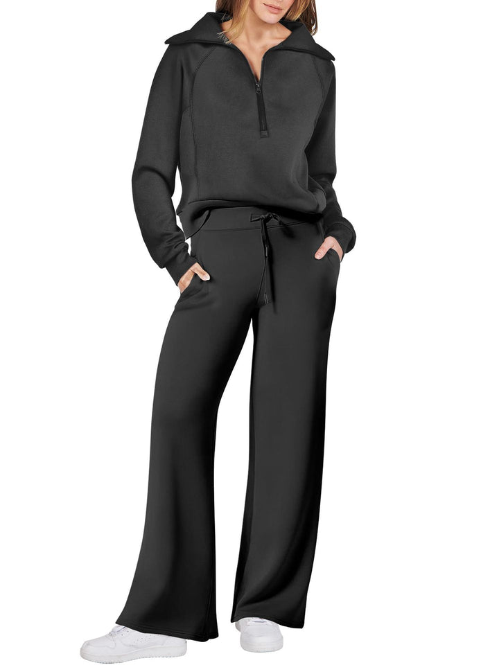 Set lounge comodo e spazioso con eleganti pantaloni a gamba larga - ideale per le donne