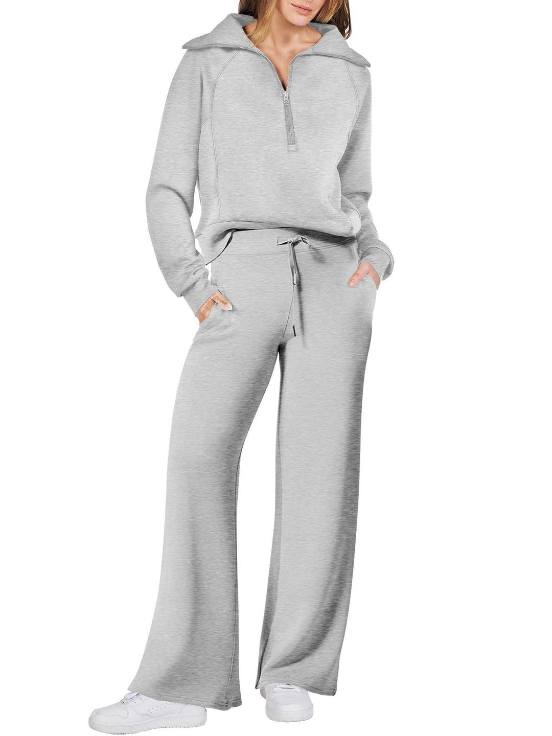 Set lounge comodo e spazioso con eleganti pantaloni a gamba larga - ideale per le donne