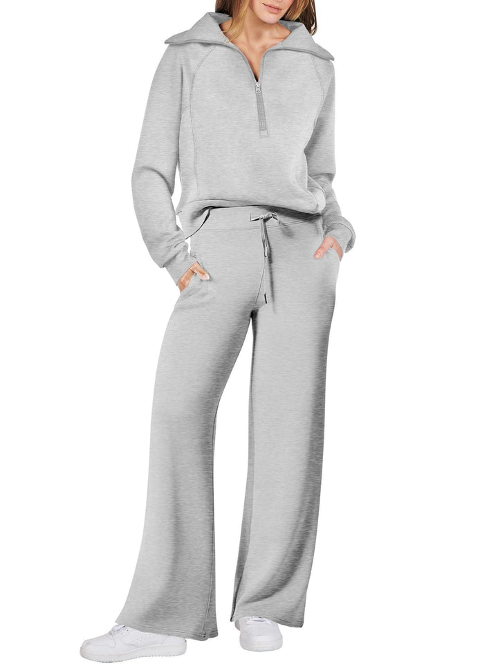 Set lounge comodo e spazioso con eleganti pantaloni a gamba larga - ideale per le donne