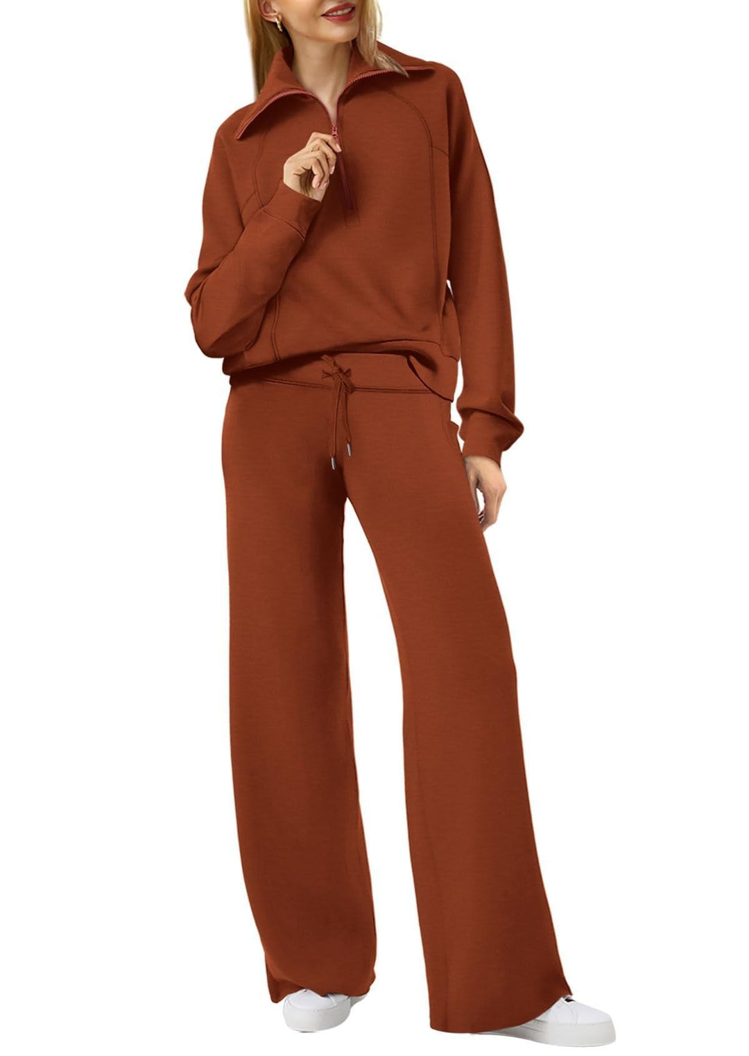 Set lounge comodo e spazioso con eleganti pantaloni a gamba larga - ideale per le donne