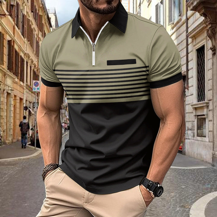 Polo elegante a righe da uomo - Taglio aderente e stile casual arioso