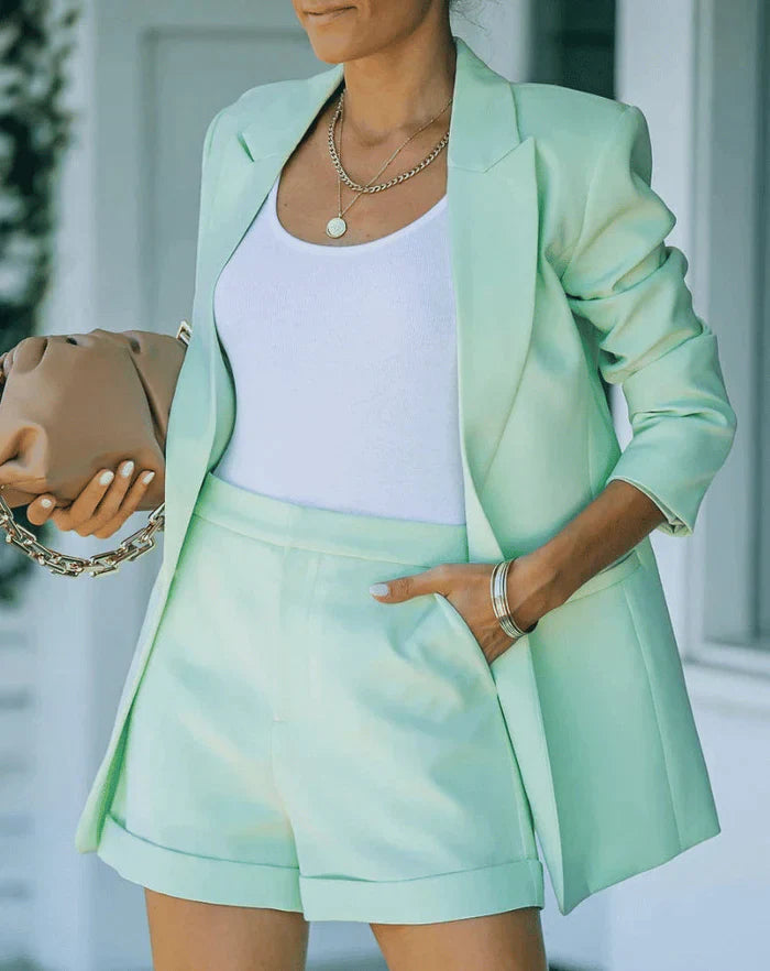 Elegante set di camicetta e pantaloncini Stella da donna - Stile comodo e alla moda