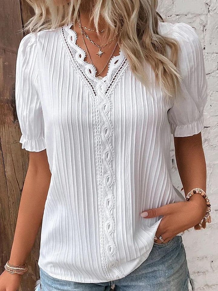 Elegante camicia damas con scollo a V - Tessuto piacevole e leggero per il massimo comfort