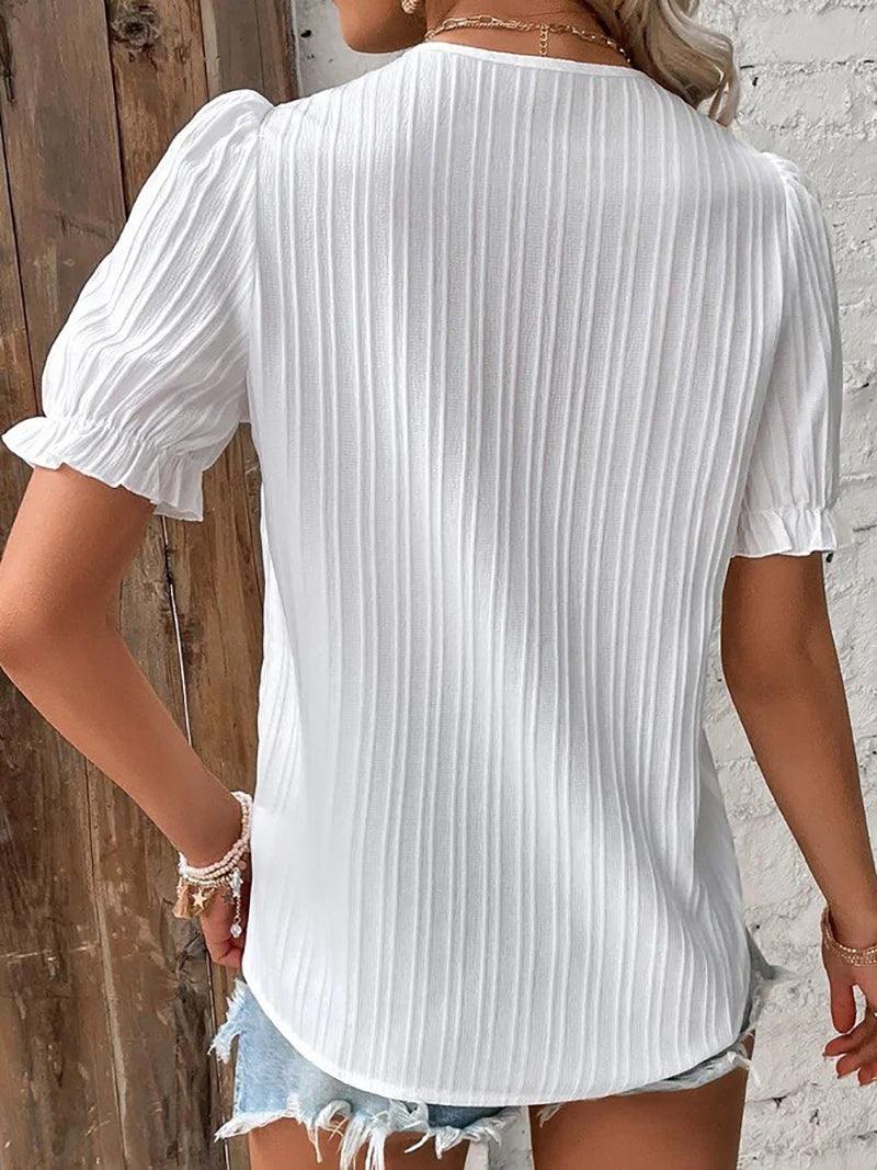 Elegante camicia damas con scollo a V - Tessuto piacevole e leggero per il massimo comfort