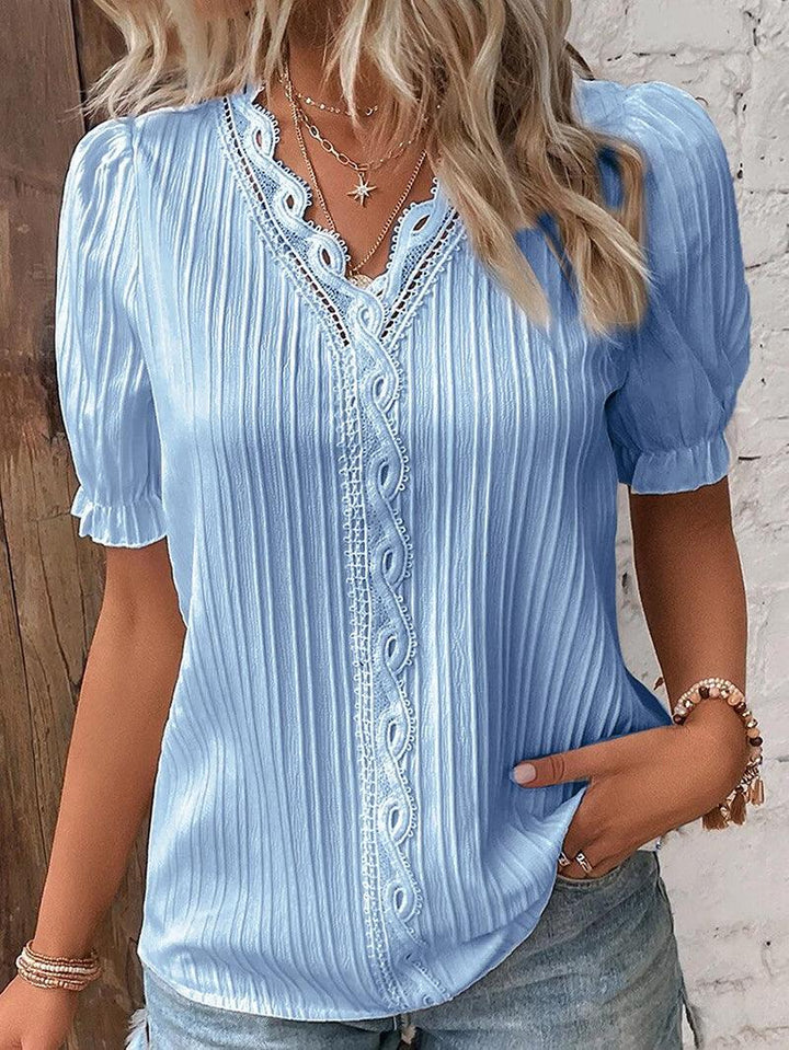 Elegante camicia damas con scollo a V - Tessuto piacevole e leggero per il massimo comfort