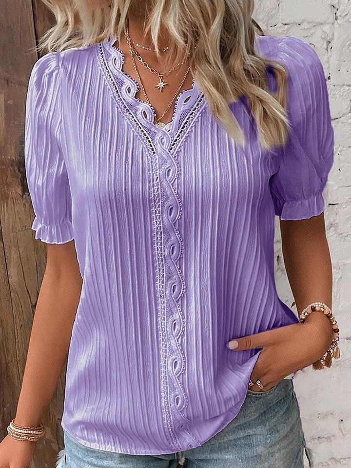 Elegante camicia damas con scollo a V - Tessuto piacevole e leggero per il massimo comfort