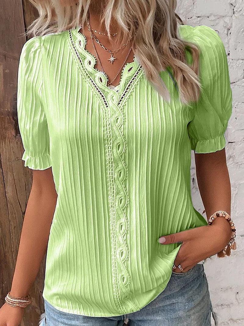 Elegante camicia damas con scollo a V - Tessuto piacevole e leggero per il massimo comfort