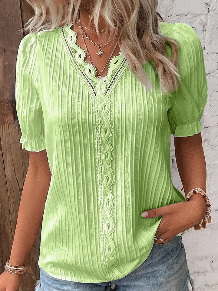 Elegante camicia damas con scollo a V - Tessuto piacevole e leggero per il massimo comfort