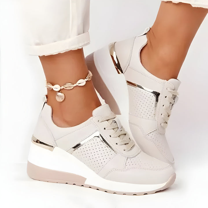 Scarpe da ginnastica eleganti da donna con rete e motivo mimetico - Lacci regolabili per una vestibilità perfetta - Fodera confortevole e design casual e alla moda