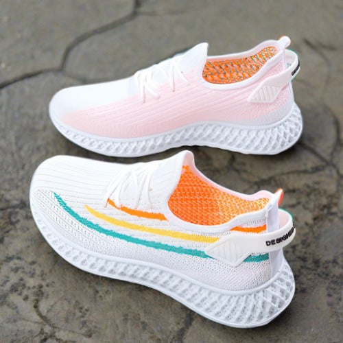 Sneakers da donna con tomaia in mesh traspirante, suola morbida e stile casual con lacci