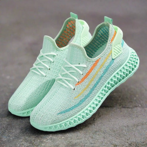Sneakers da donna con tomaia in mesh traspirante, suola morbida e stile casual con lacci
