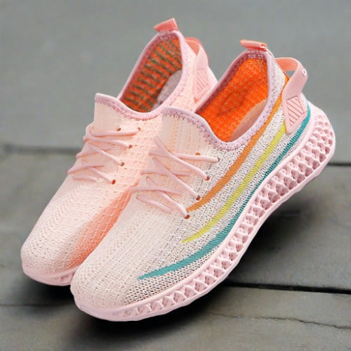 Sneakers da donna con tomaia in mesh traspirante, suola morbida e stile casual con lacci