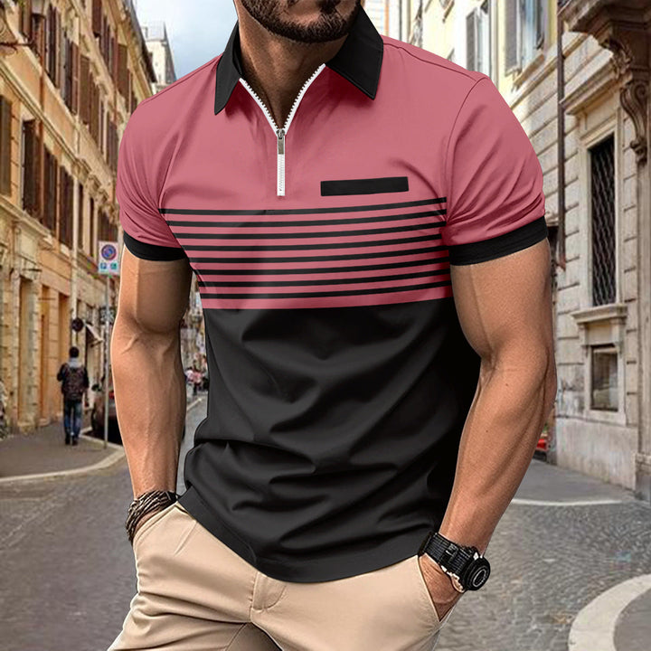 Polo elegante a righe da uomo - Taglio aderente e stile casual arioso