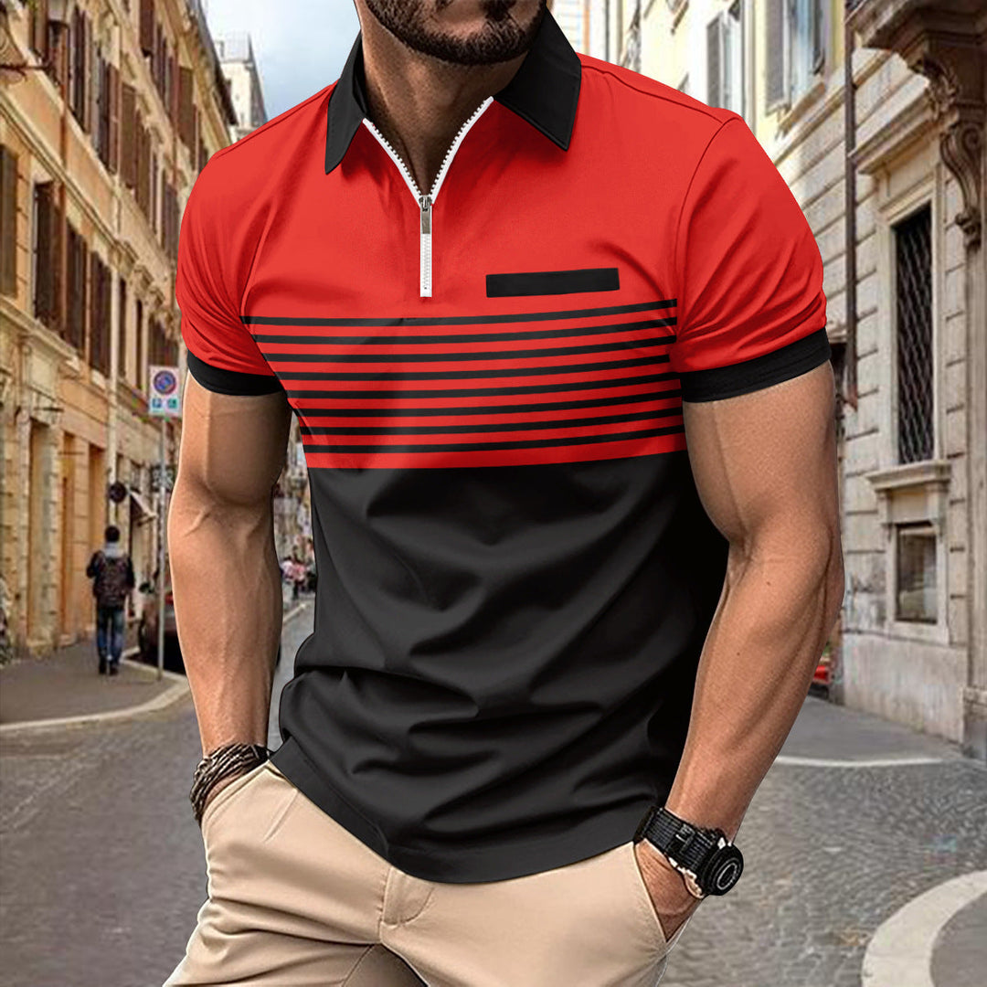 Polo elegante a righe da uomo - Taglio aderente e stile casual arioso