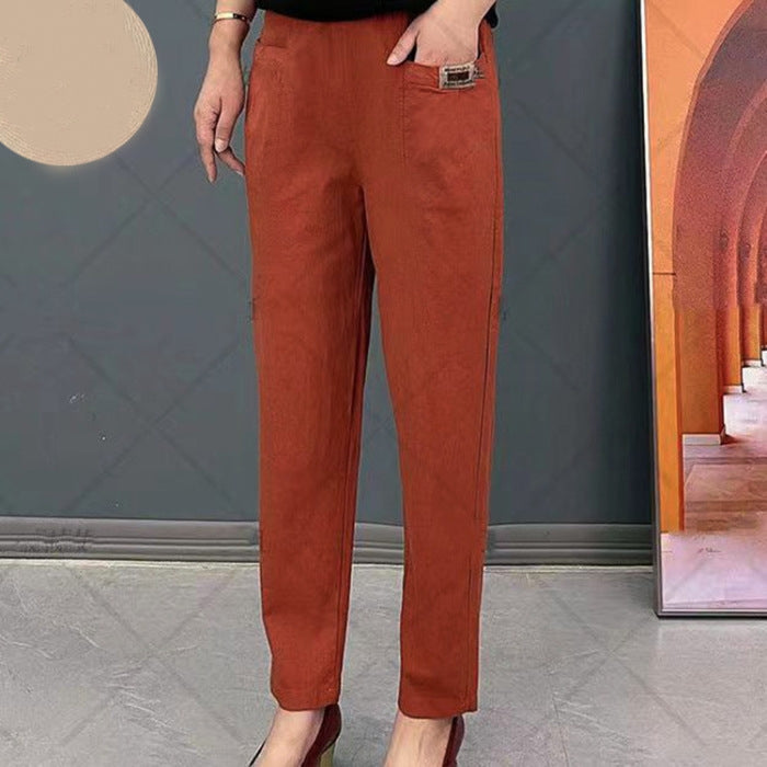 Comodi pantaloni Relax Fit in cotone con elastico in vita per il relax di tutti i giorni