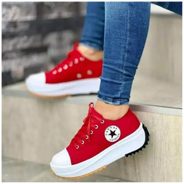 Eleganti scarpe da ginnastica da donna in tela con suola antiscivolo e comfort traspirante, perfette per l'uso quotidiano.