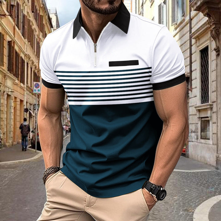 Polo elegante a righe da uomo - Taglio aderente e stile casual arioso